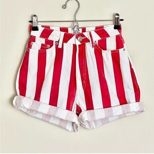 BDG Urban Outfitters Red/White Striped Highwasted Mom Shorts